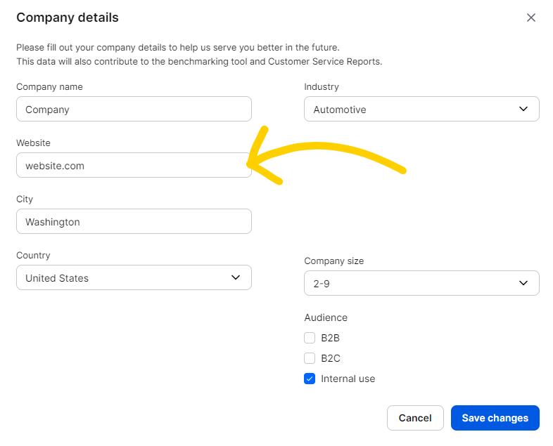 Change website address